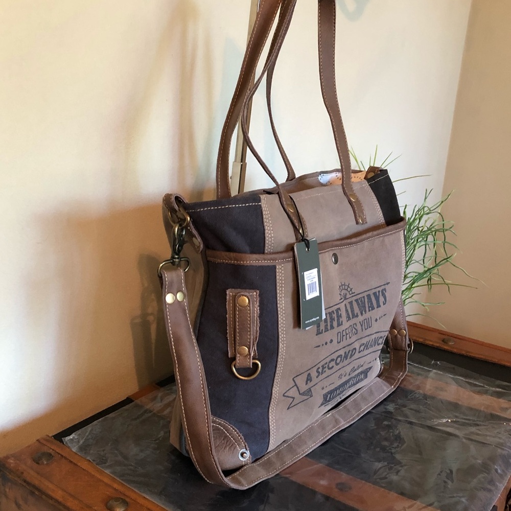 Myra bag Life Always Shoulder Purse  Canvas - Picture 8 of 8